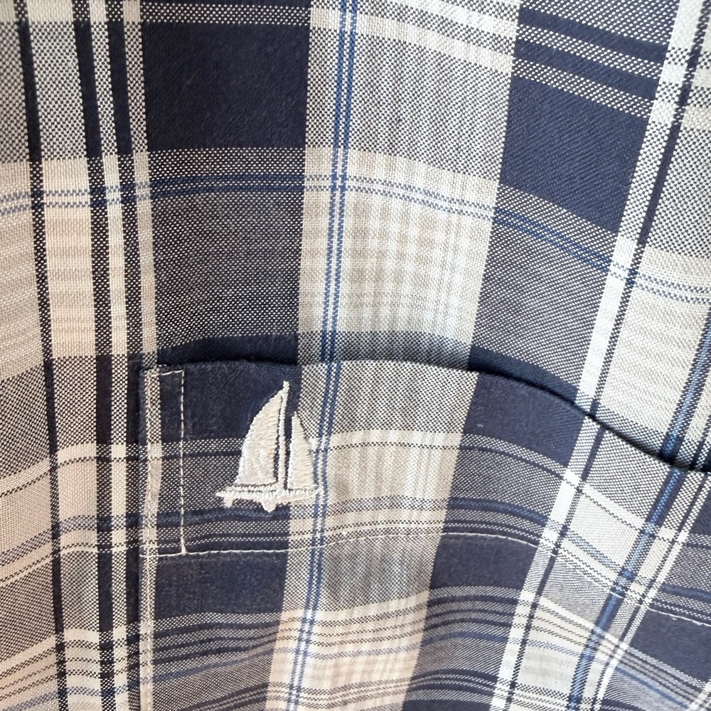 Nordstrom Navy And White Checkered Shirt View 2
